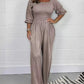 Square Neck Casual Solid Jumpsuit