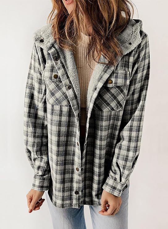 Thickened Flannel Plaid Hoodie Jacket