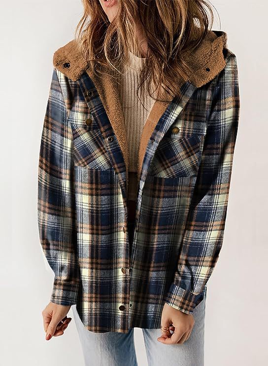 Thickened Flannel Plaid Hoodie Jacket