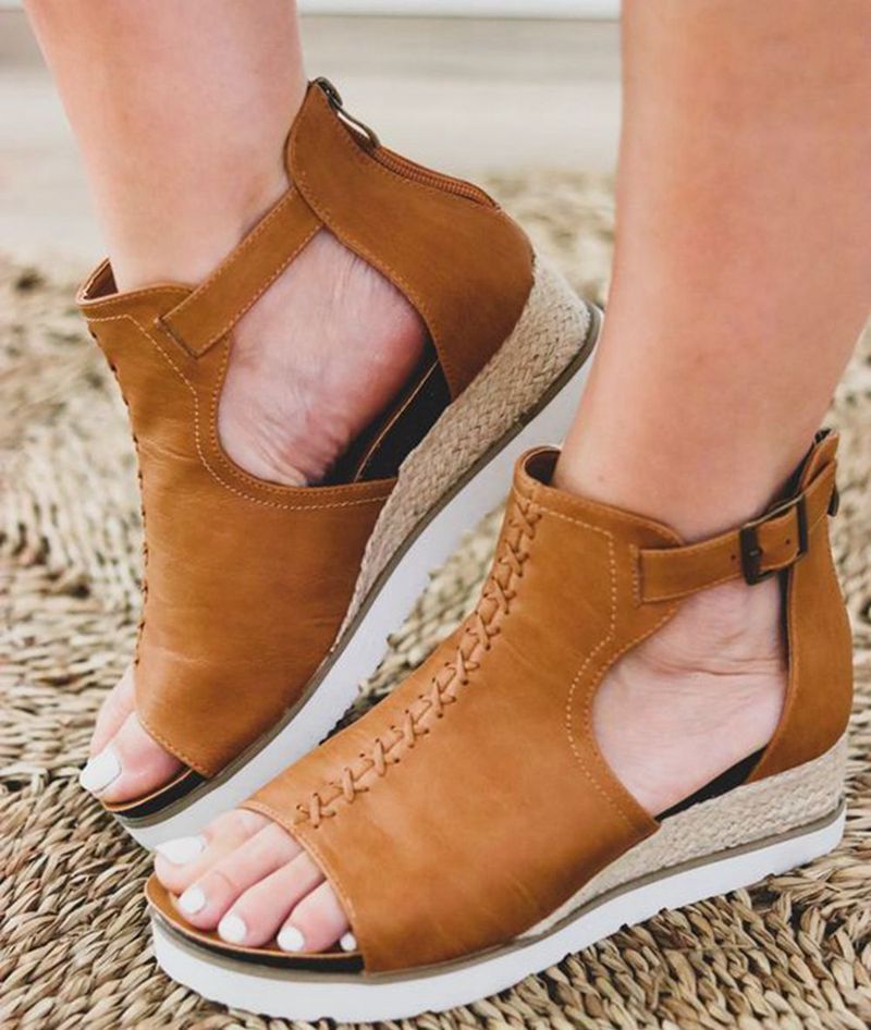 Rope Back Zip Sandals