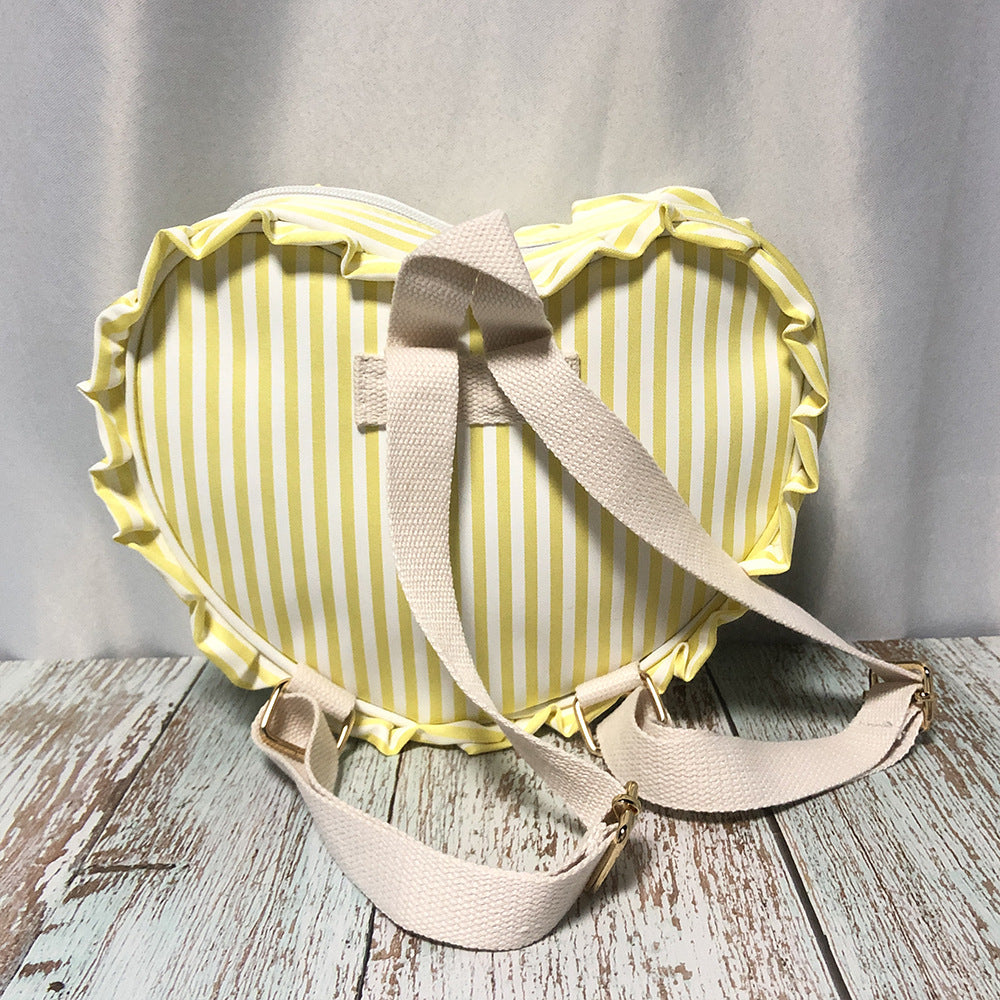 Striped Heart-Shaped Storage Backpack