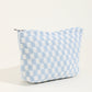 Checkered Print Cosmetic Bag