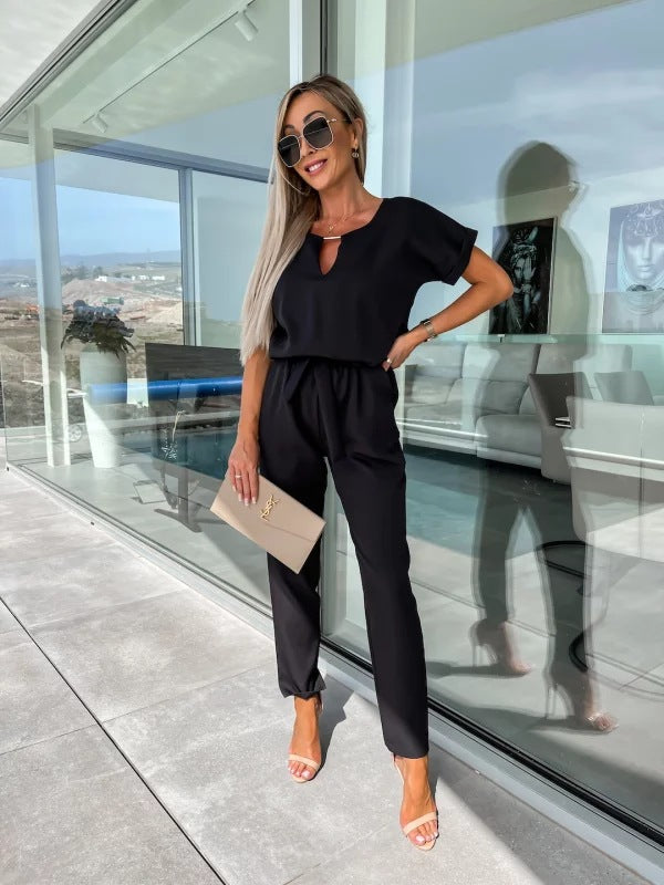 Elegant Solid Color Jumpsuit