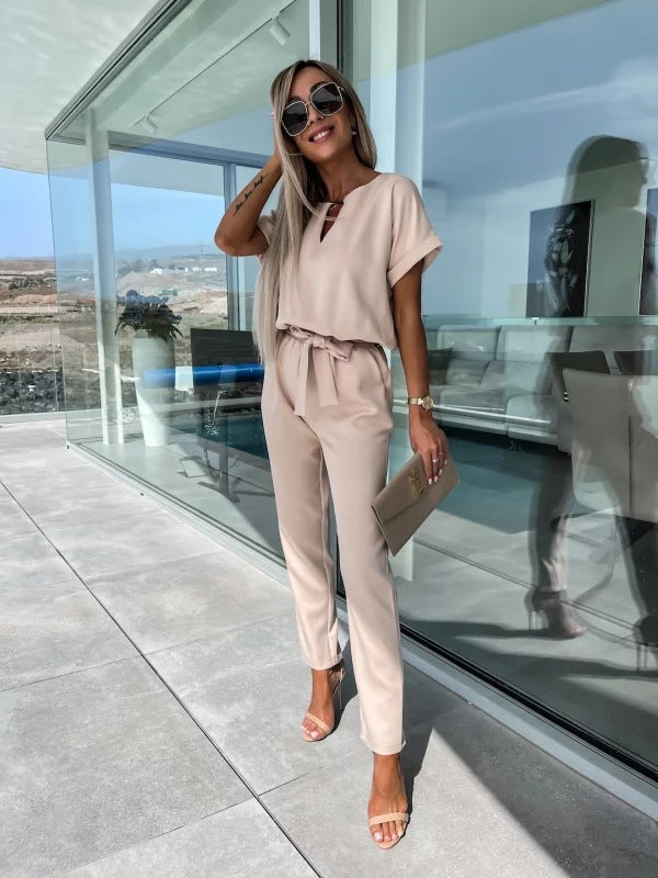 Elegant Solid Color Jumpsuit