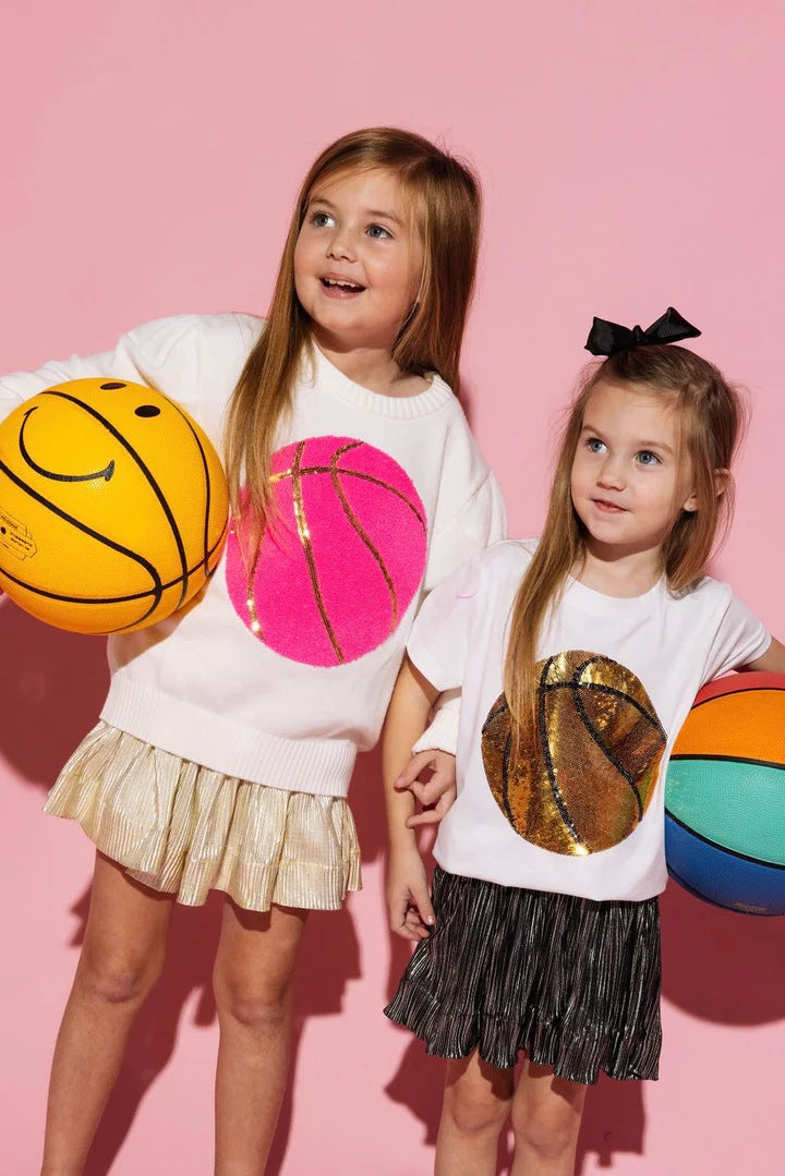 Sequin Basketball Patch Sweatshirt