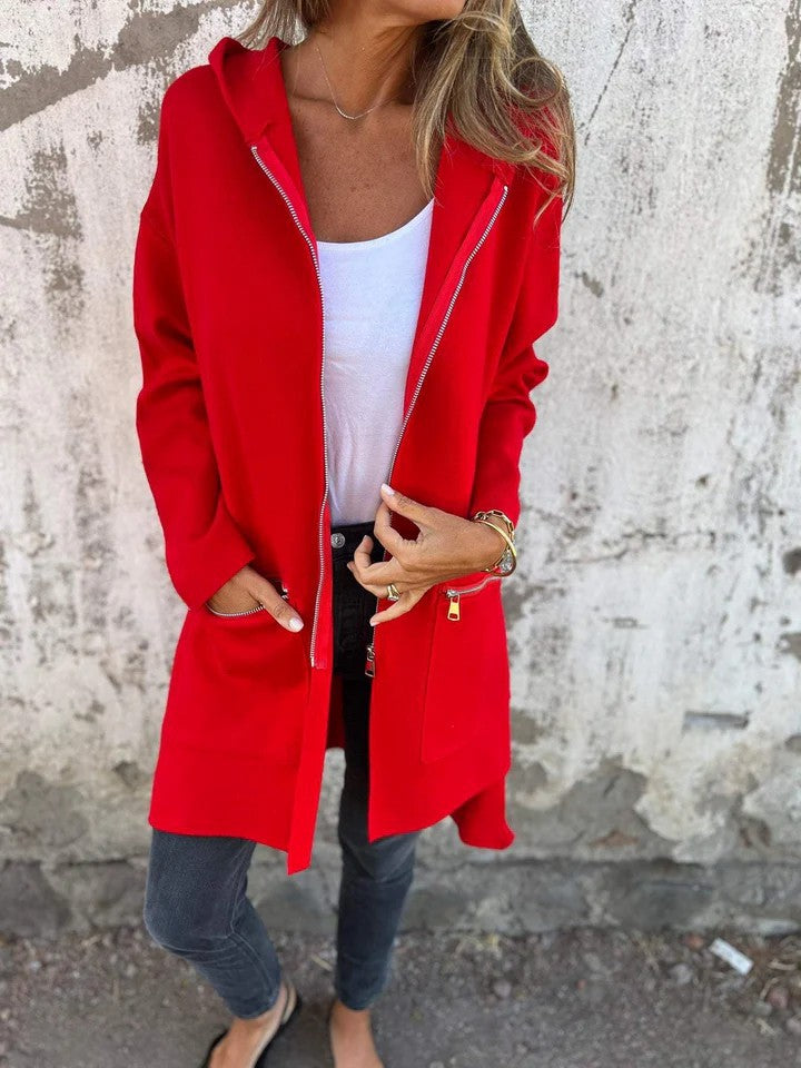 Casual Zip Up Hooded Coat