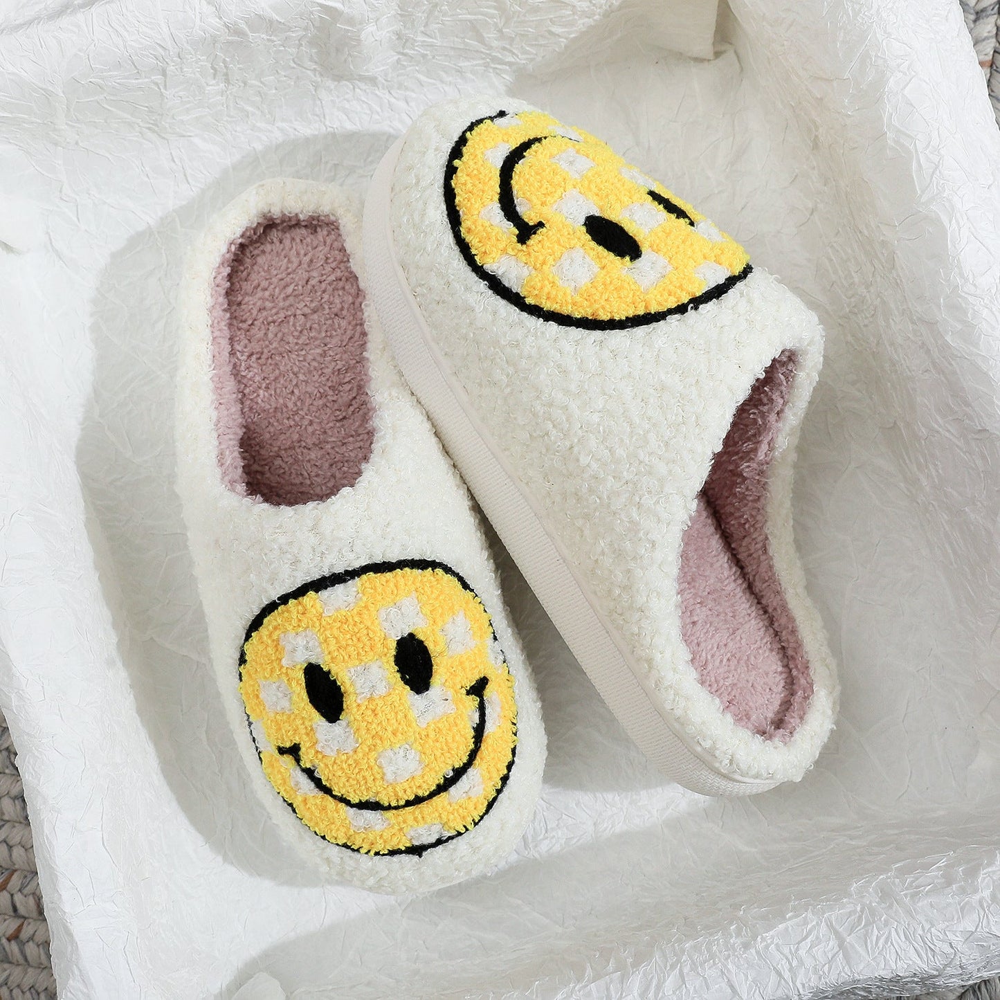 Spotted Smiley Face Slippers