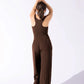 Elastic high waist jumpsuit