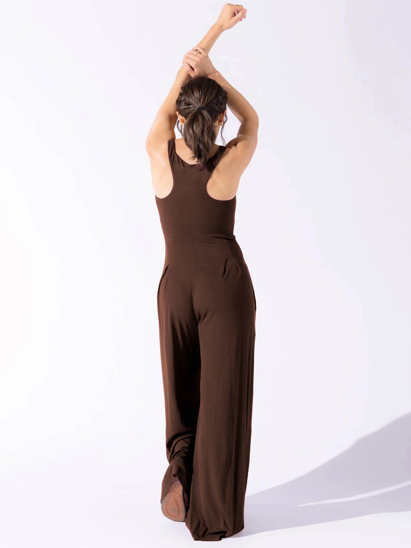 Elastic high waist jumpsuit