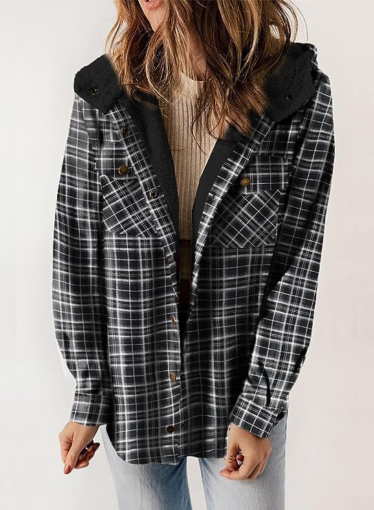 Thickened Flannel Plaid Hoodie Jacket