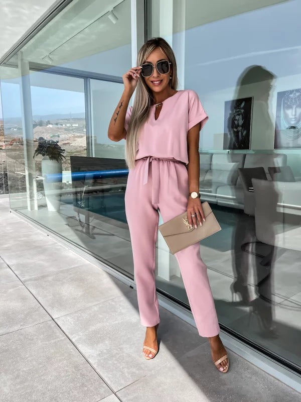 Elegant Solid Color Jumpsuit