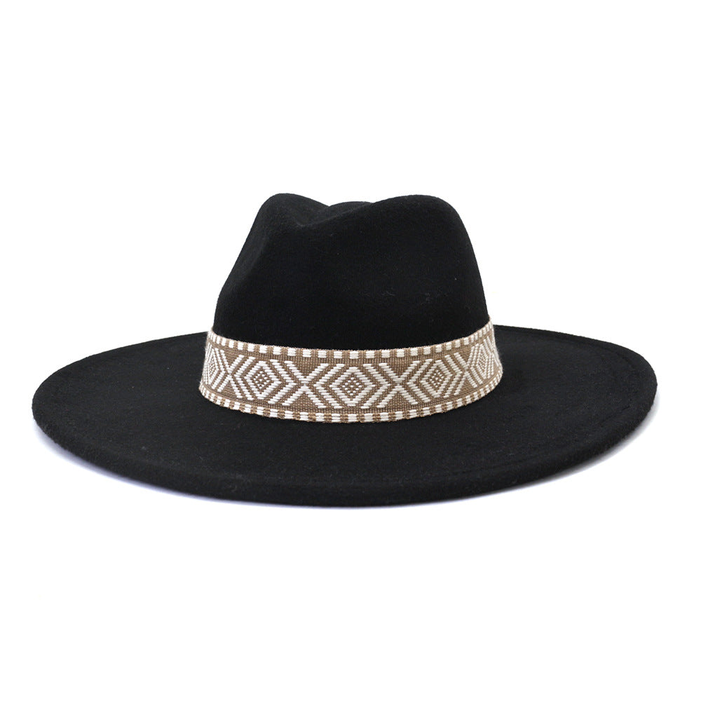 Flat Brim Straight Brim Jazz Hat