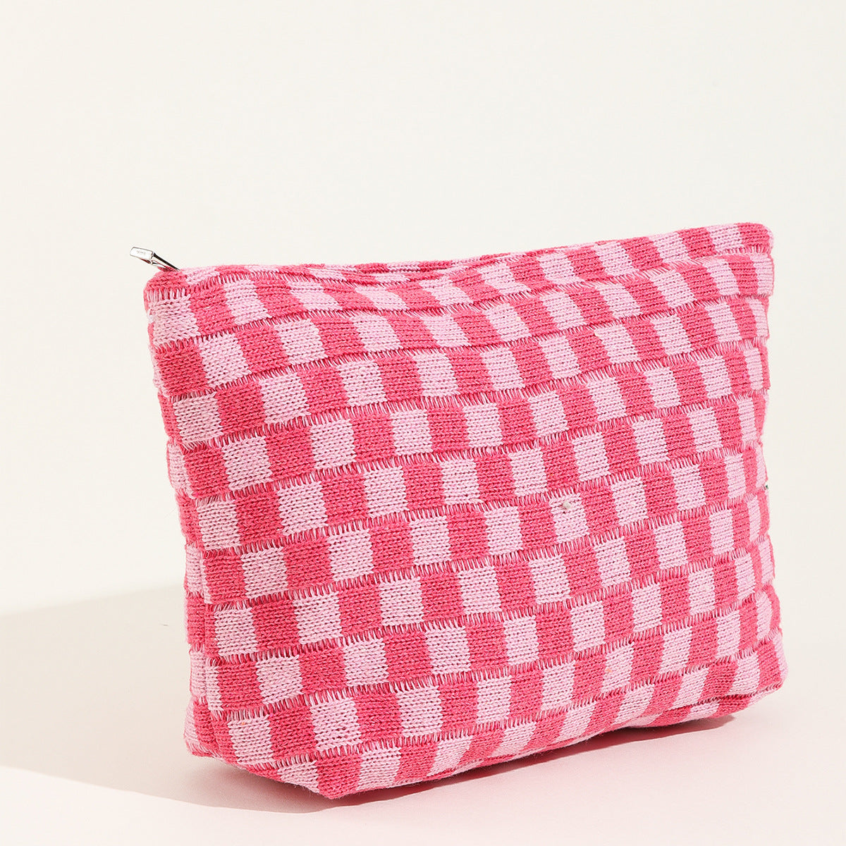 Checkered Print Cosmetic Bag