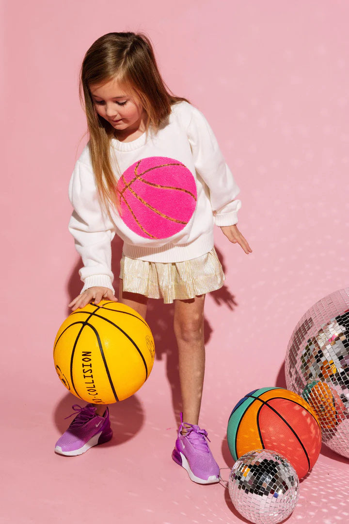 Sequin Basketball Patch Sweatshirt