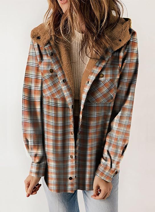 Thickened Flannel Plaid Hoodie Jacket