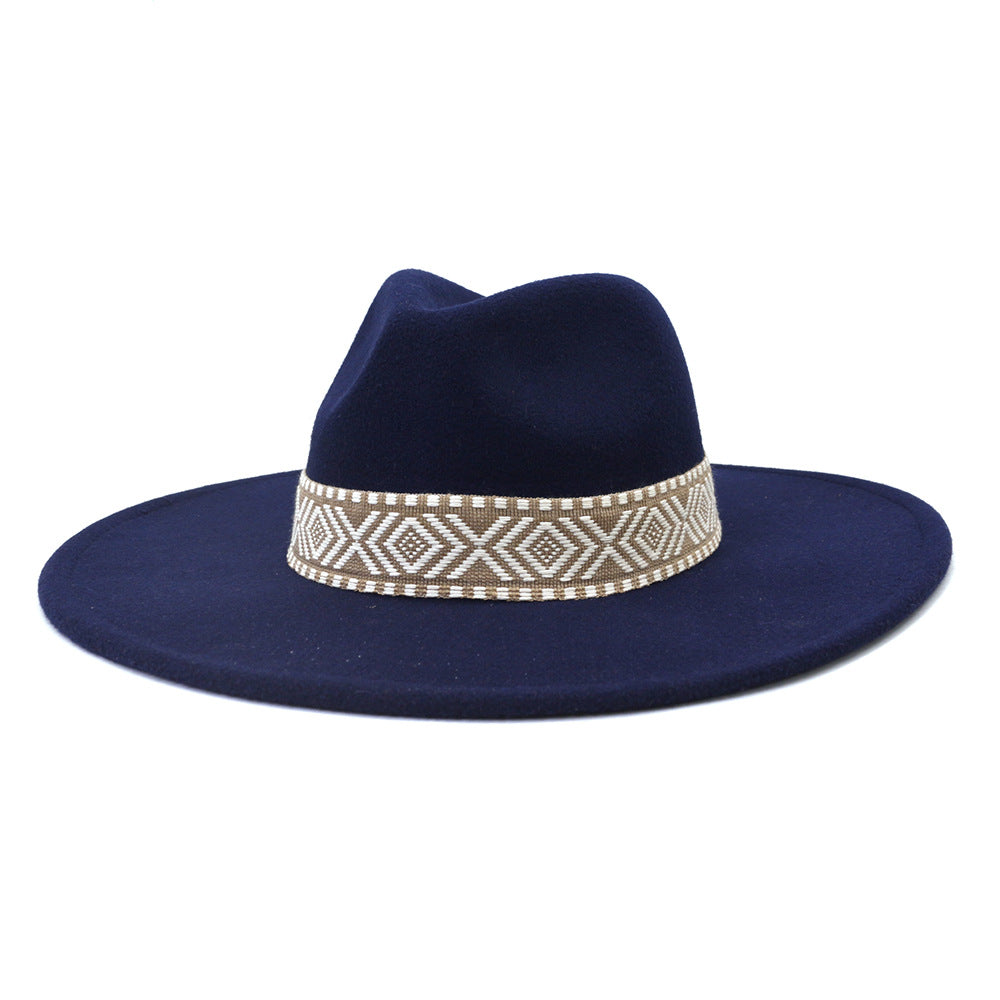 Flat Brim Straight Brim Jazz Hat