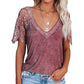 V-neck Lace Sleeve Top