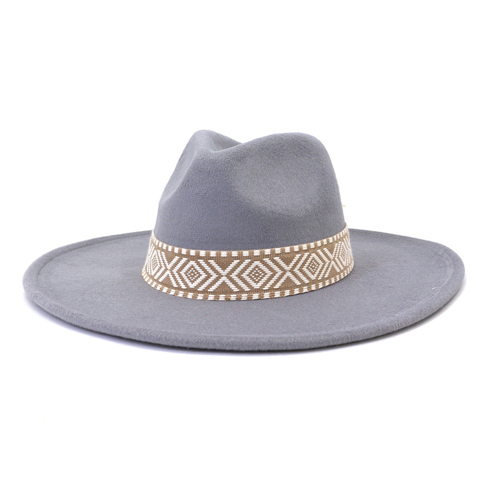 Flat Brim Straight Brim Jazz Hat