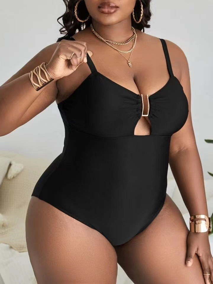 Plus Size One Piece Hollow Swimsuit