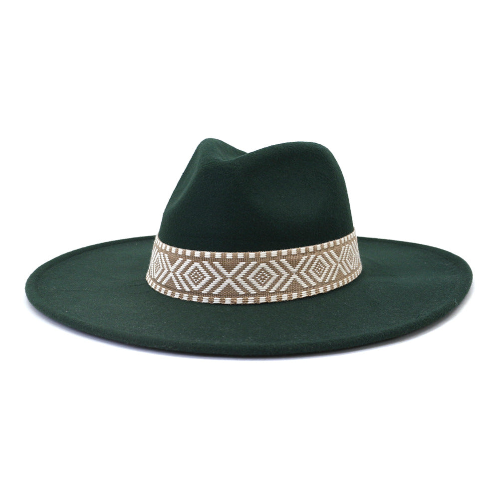 Flat Brim Straight Brim Jazz Hat