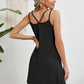 Solid U-neck Suspender Sleeveless Dress