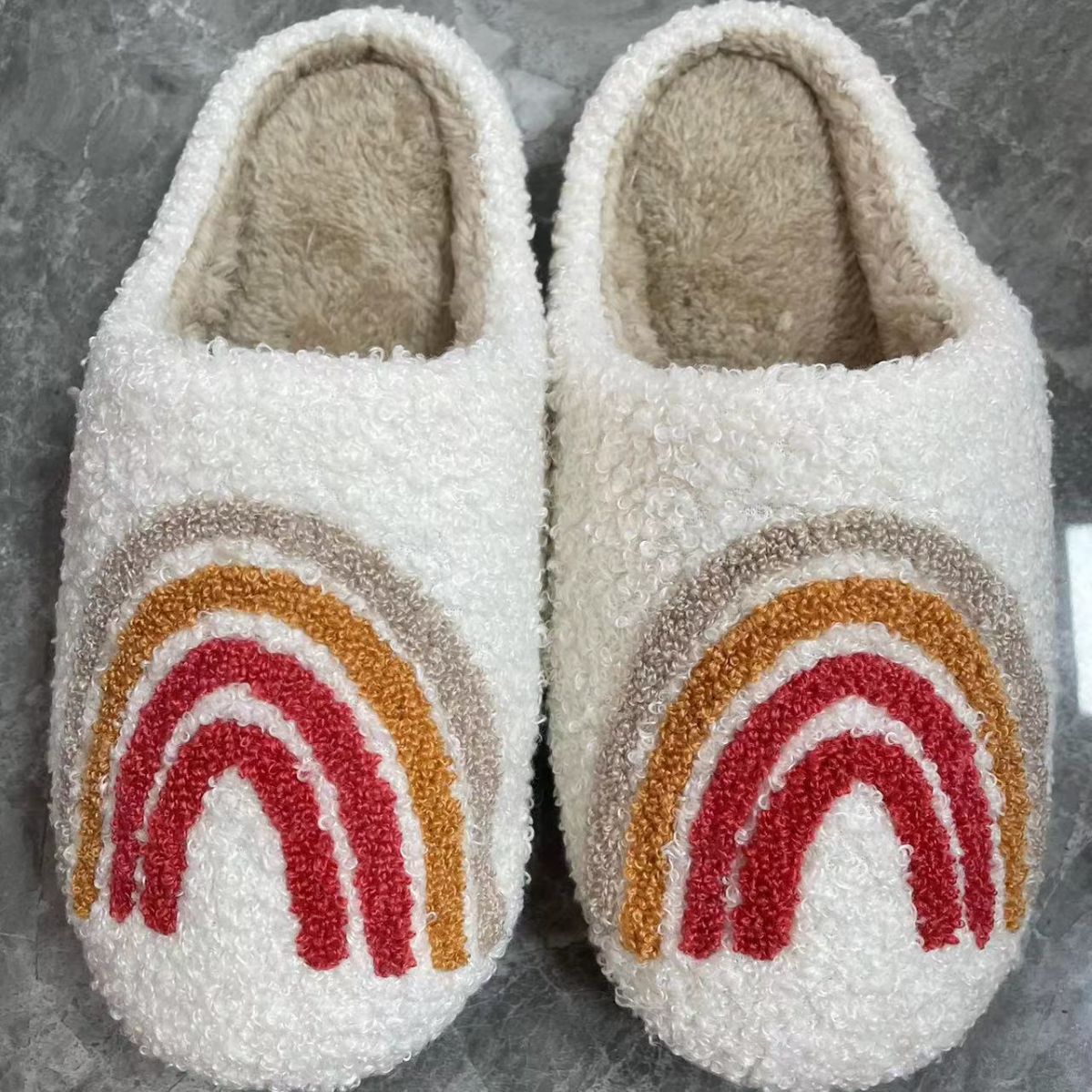 Cute Rainbow Cotton Slippers