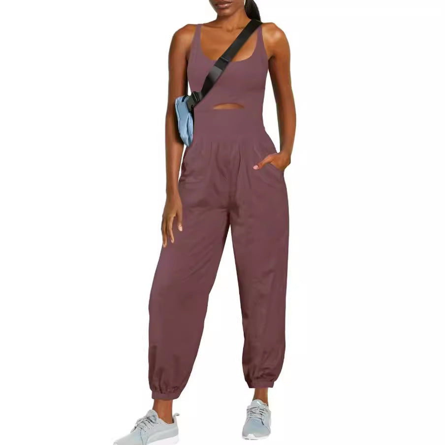 Camisole Tracksuit Jumpsuit with Pockets