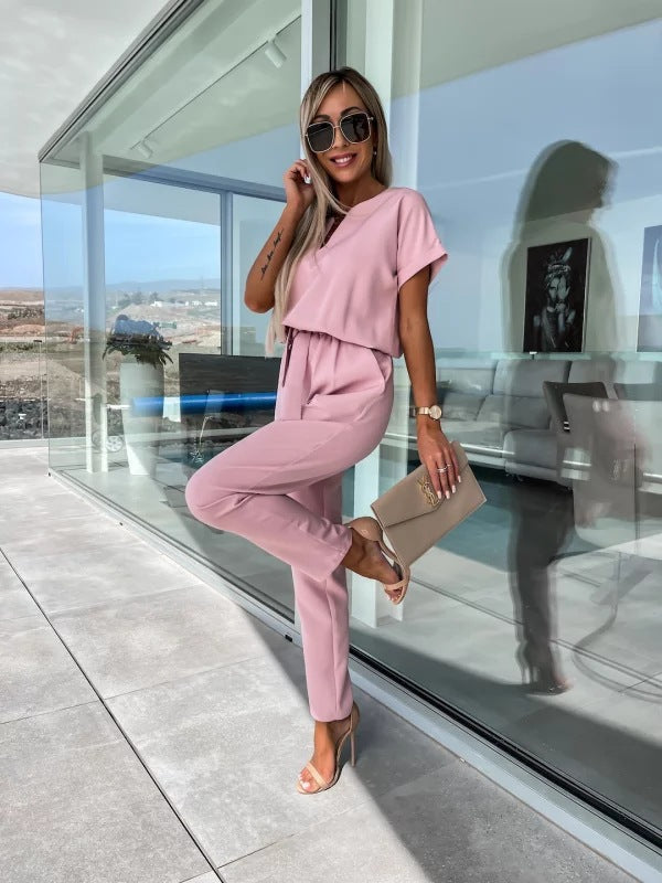 Elegant Solid Color Jumpsuit