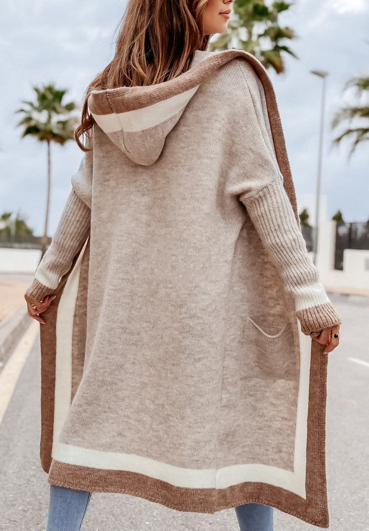 Hooded Sweater Cardigan with Pockets