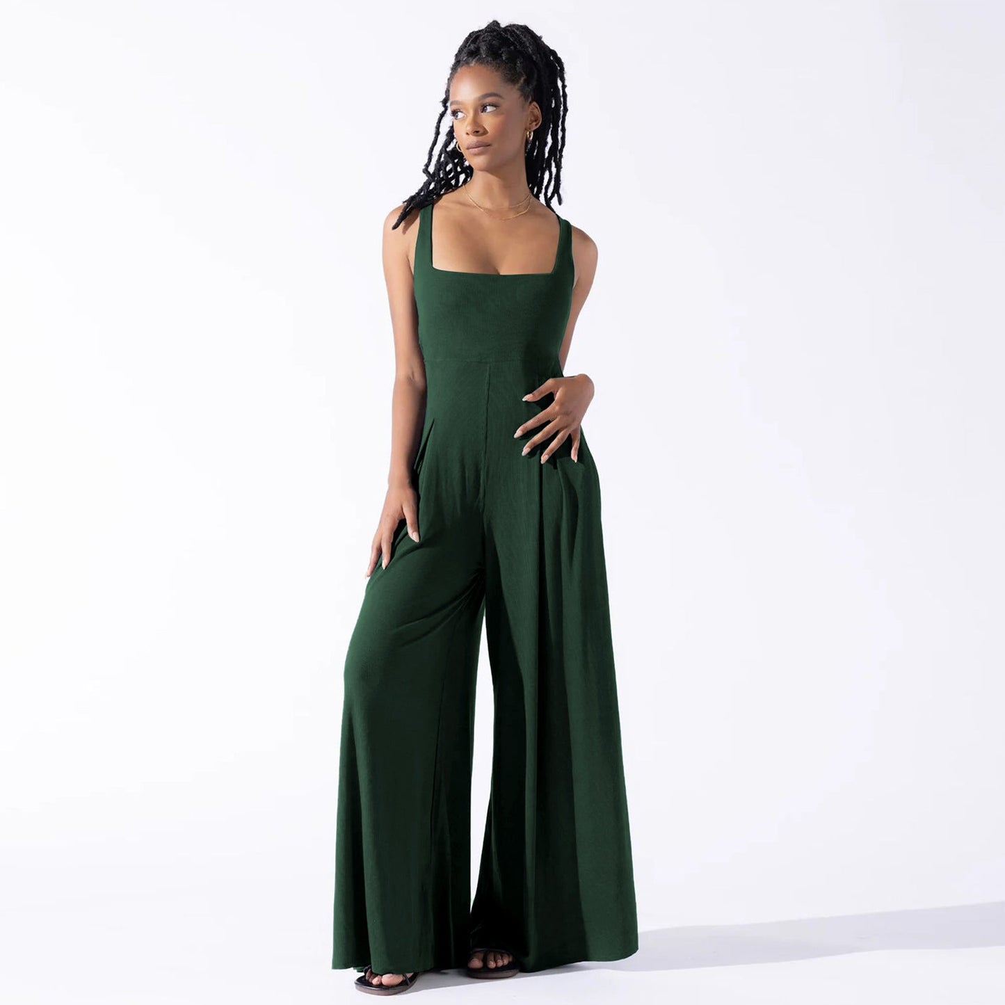 Elastic high waist jumpsuit