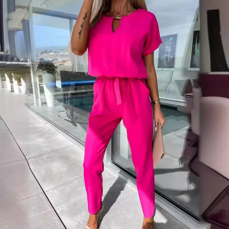 Elegant Solid Color Jumpsuit