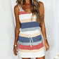 Suspender Stripe Pocket Dress