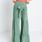 Boho Strappy Elastic Waist Wide Leg Pants