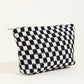 Checkered Print Cosmetic Bag