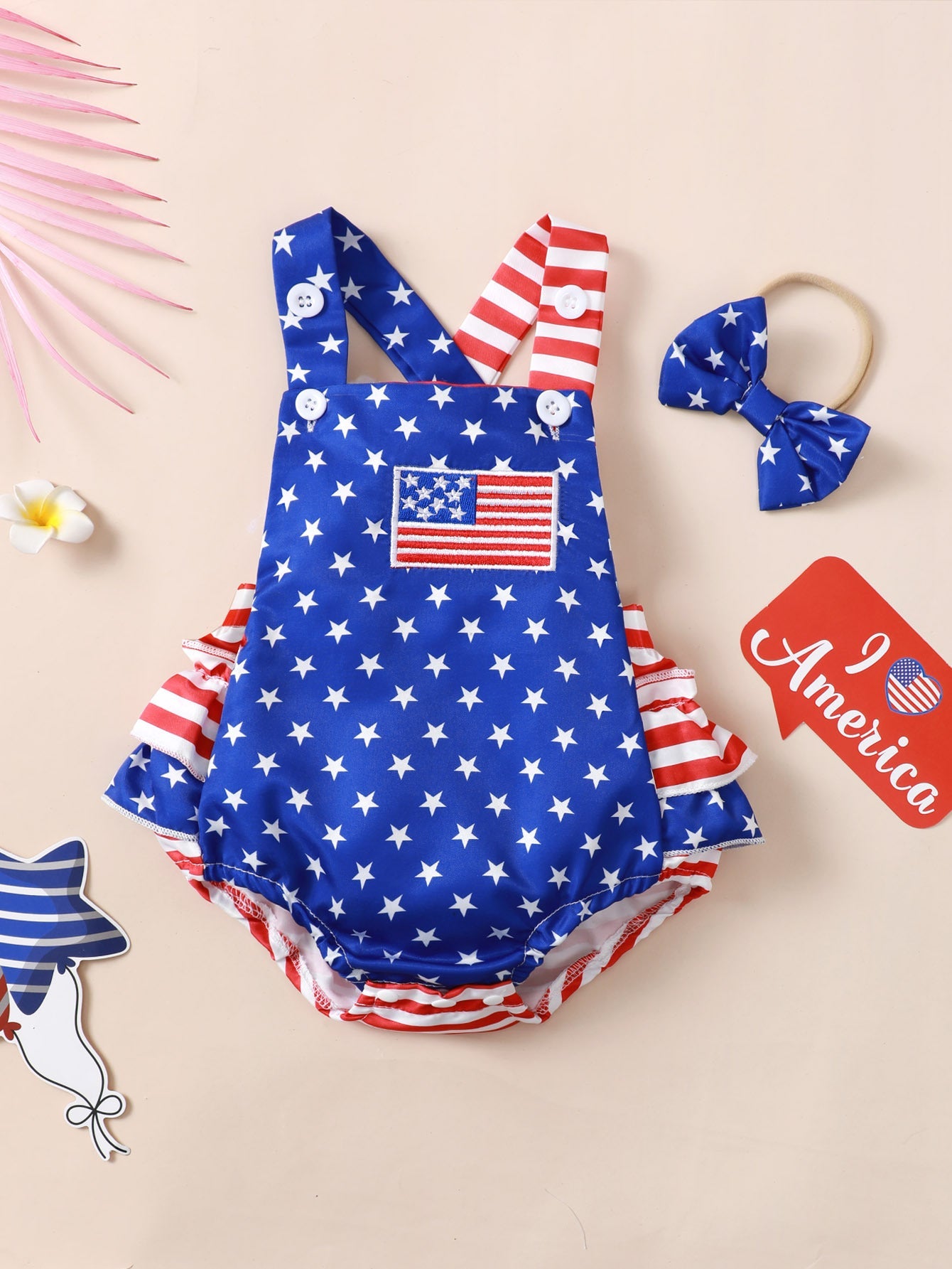 Independence Day Print Romper