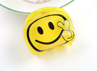 Acrylic Printed Smiley Grab Clip(moq:3)