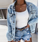 High Waist Ripped Denim Shorts