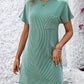 Ribbed Short Sleeve Pocket Dress-8 Colors