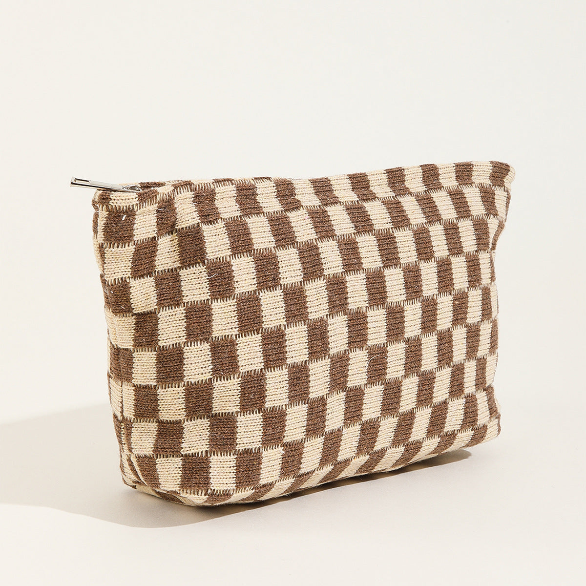 Checkered Print Cosmetic Bag