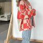 Plaid Open Front Oversize Cardigan