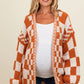 Plaid Open Front Oversize Cardigan