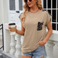 Leopard Print Pocket T-shirt