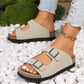 Beach Double Buckle Cork Slippers