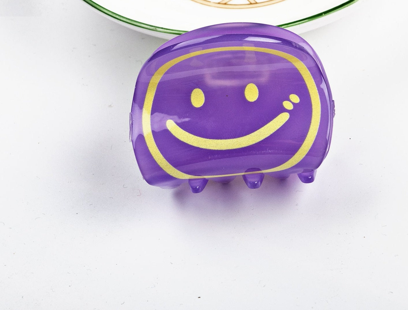 Acrylic Printed Smiley Grab Clip(moq:3)