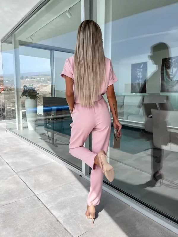 Elegant Solid Color Jumpsuit