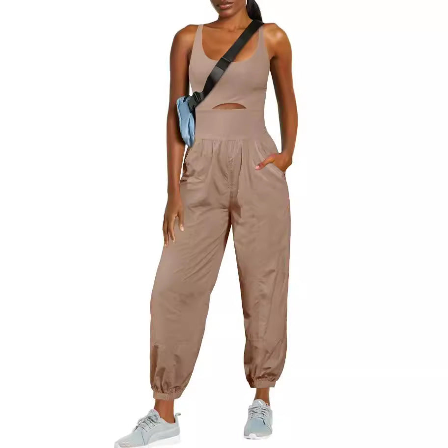 Camisole Tracksuit Jumpsuit with Pockets