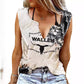 Western V-neck Tank Top