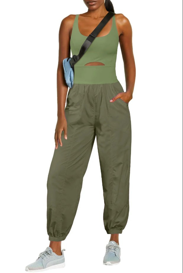 Camisole Tracksuit Jumpsuit with Pockets