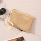 Woven Zipper Wrist Strap Square Handbag