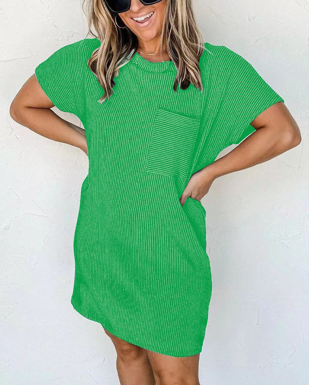 Crewneck Pocket T-shirt Dress